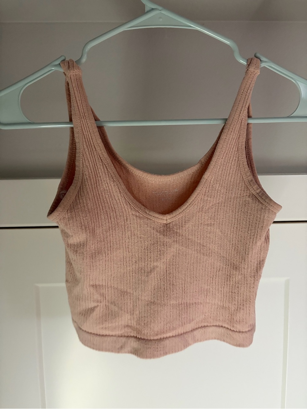 Urban Outfitters Ribbed Crop Tank - Dusty Rose